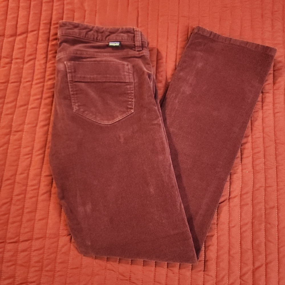 E36 Patagonia Womens 29 Regular Corduroy Pants Burgundy Organic Cotton Spandex 8